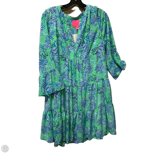 Dress Designer By Lilly Pulitzer In Blue & Green, Size: 12