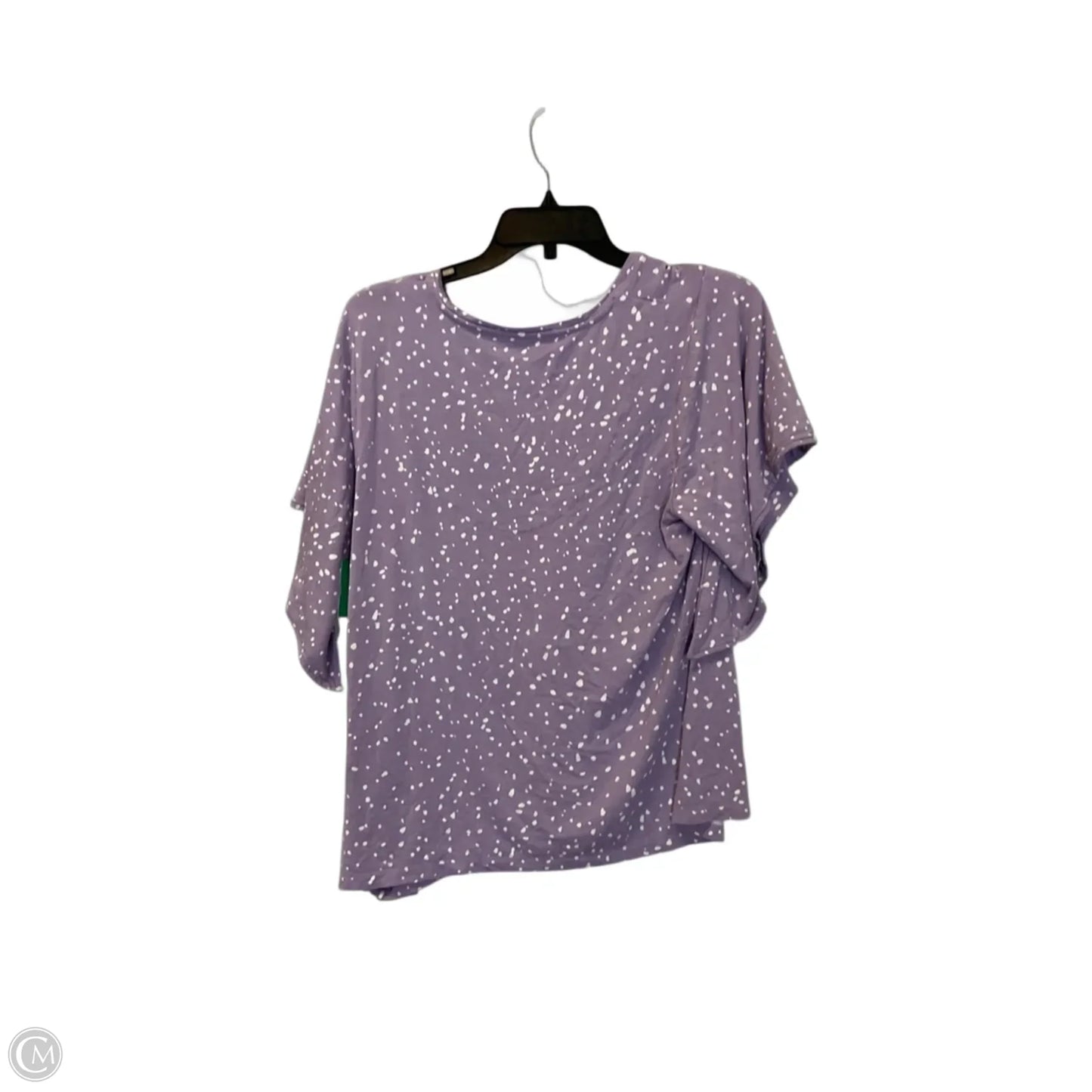 Top Short Sleeve By Chicos In Purple & White, Size: L