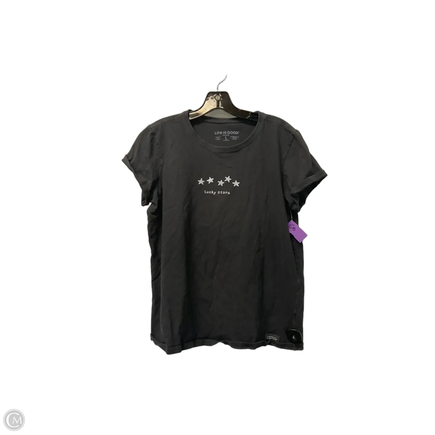Top Short Sleeve Basic By Life Is Good In Grey, Size: L