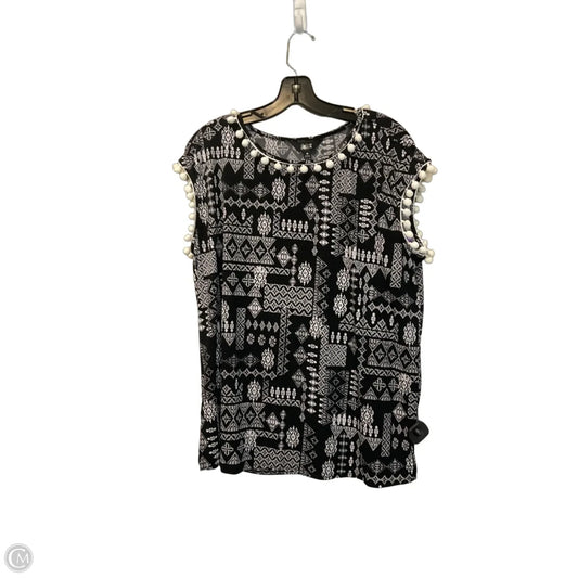 Top Sleeveless By Investments In Black & White, Size: M