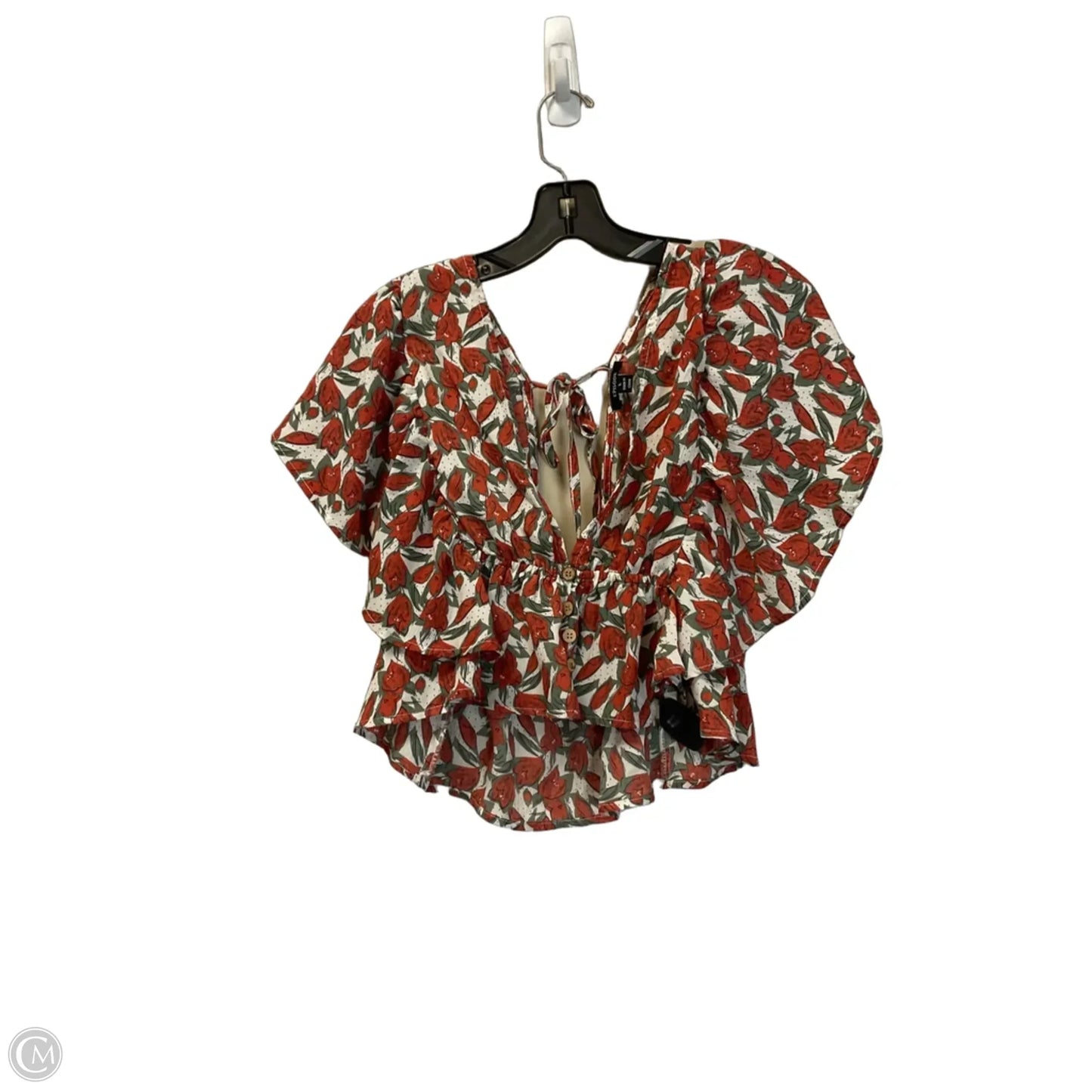 Top Short Sleeve By Clothes Mentor In Green & Red, Size: L