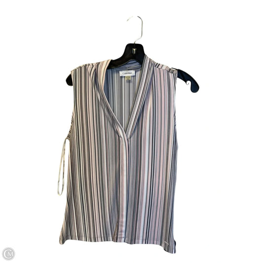 Top Sleeveless By Calvin Klein In Pink & White, Size: S