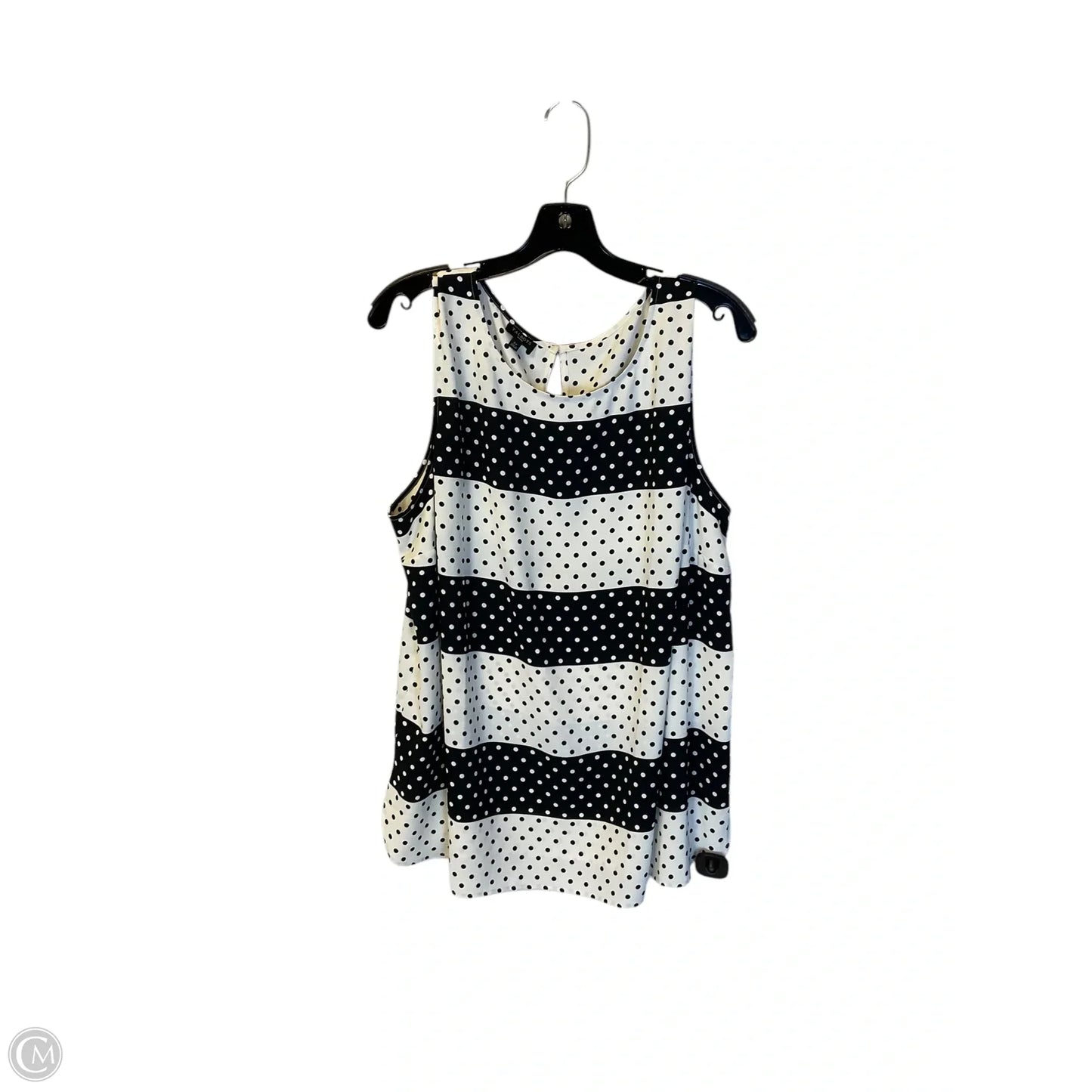 Top Sleeveless By Talbots In Blue & White, Size: 2x