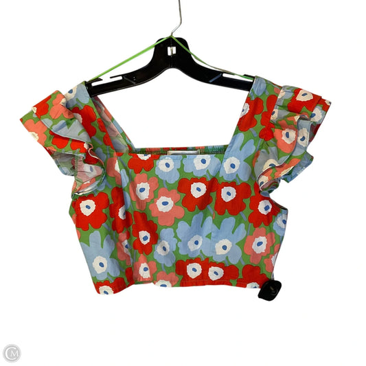 Top Short Sleeve By Clothes Mentor In Orange & White, Size: M