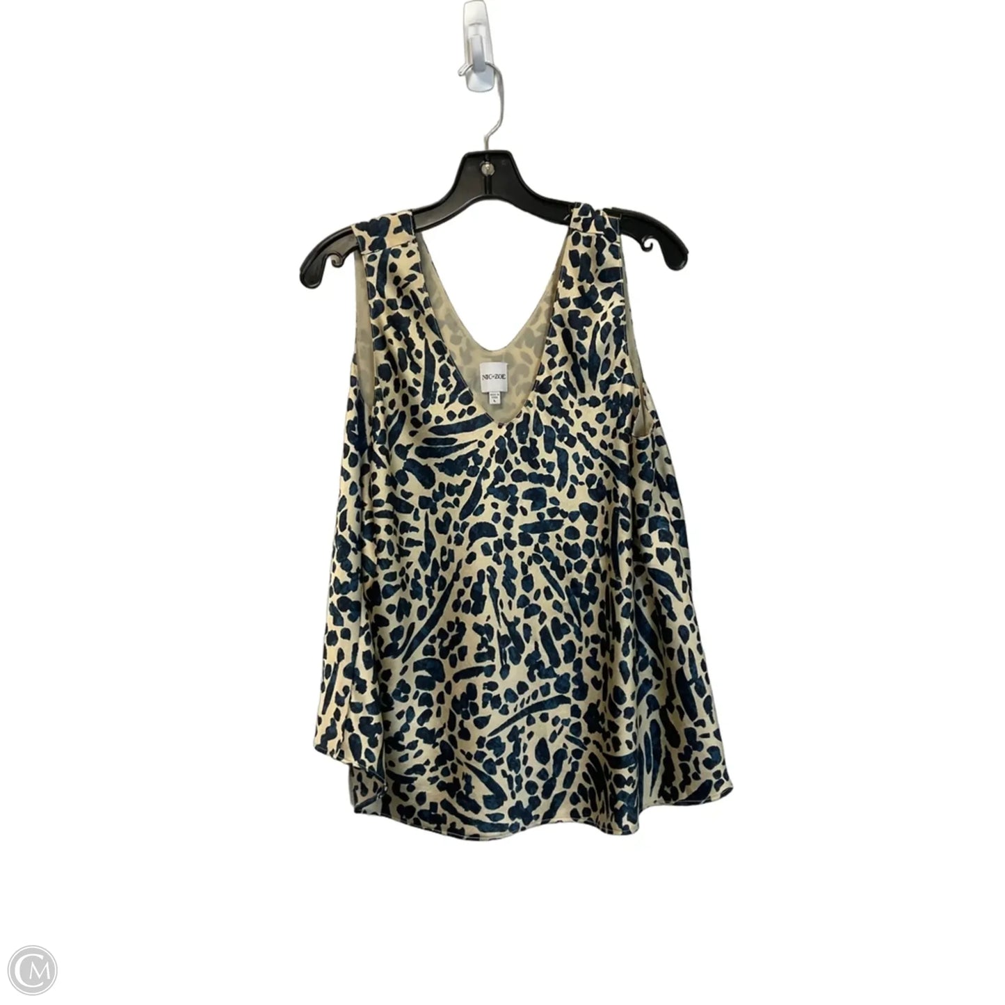 Top Sleeveless By Nic + Zoe In Blue & Gold, Size: L