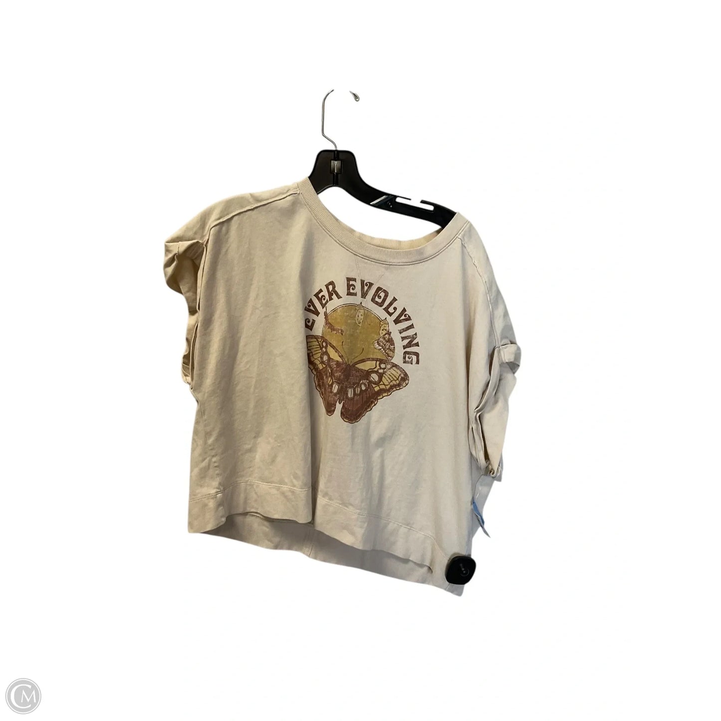 Top Short Sleeve By Anthropologie In Tan, Size: S