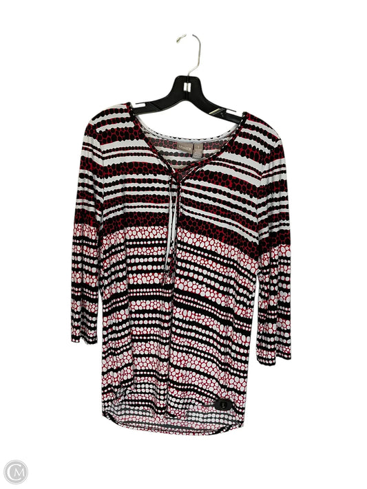 Top Long Sleeve By Chicos In White Black, Size: S