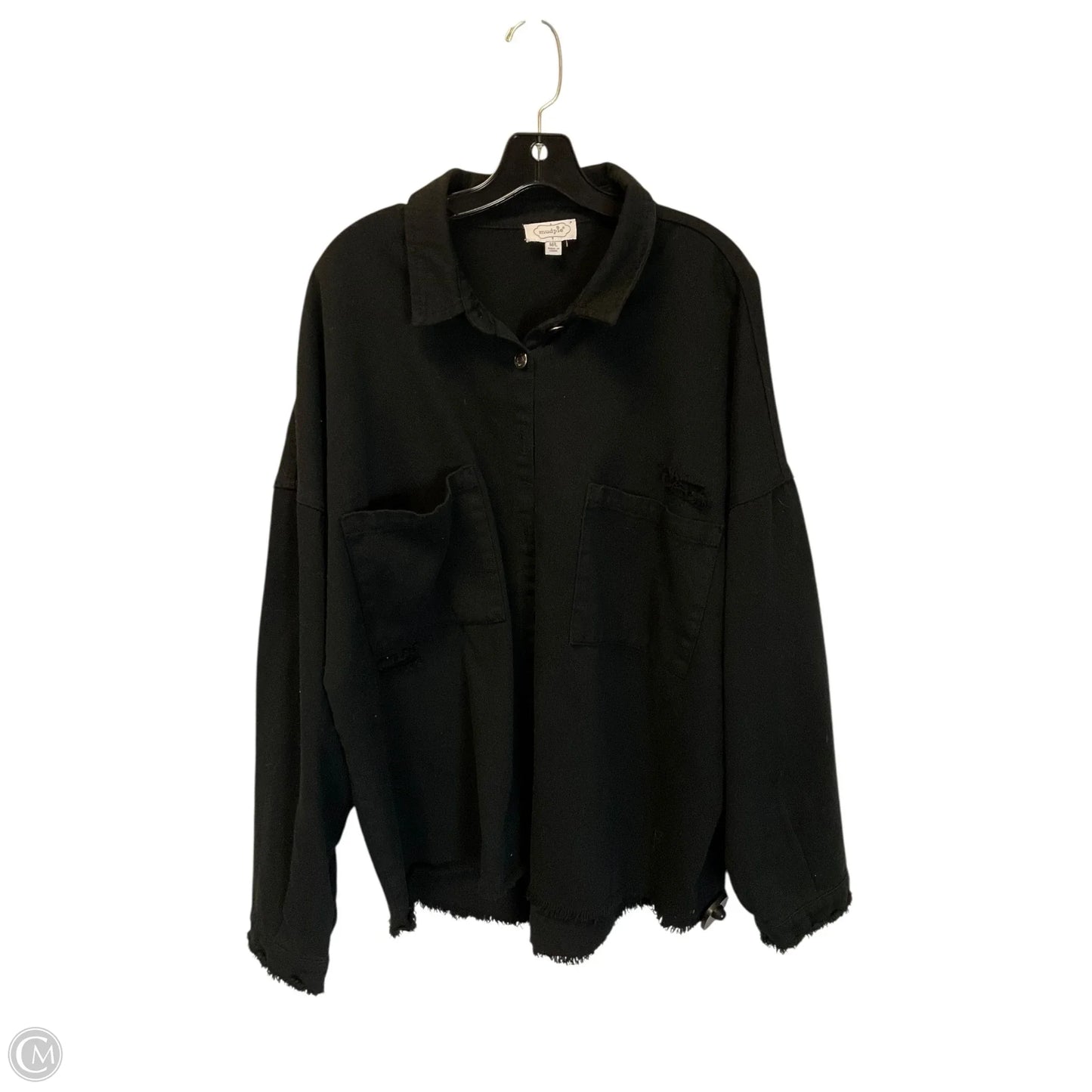 Jacket Denim By Mudpie In Black Denim, Size: M