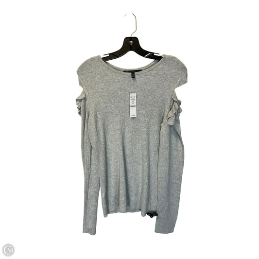 Top Long Sleeve By White House Black Market In Grey, Size: L