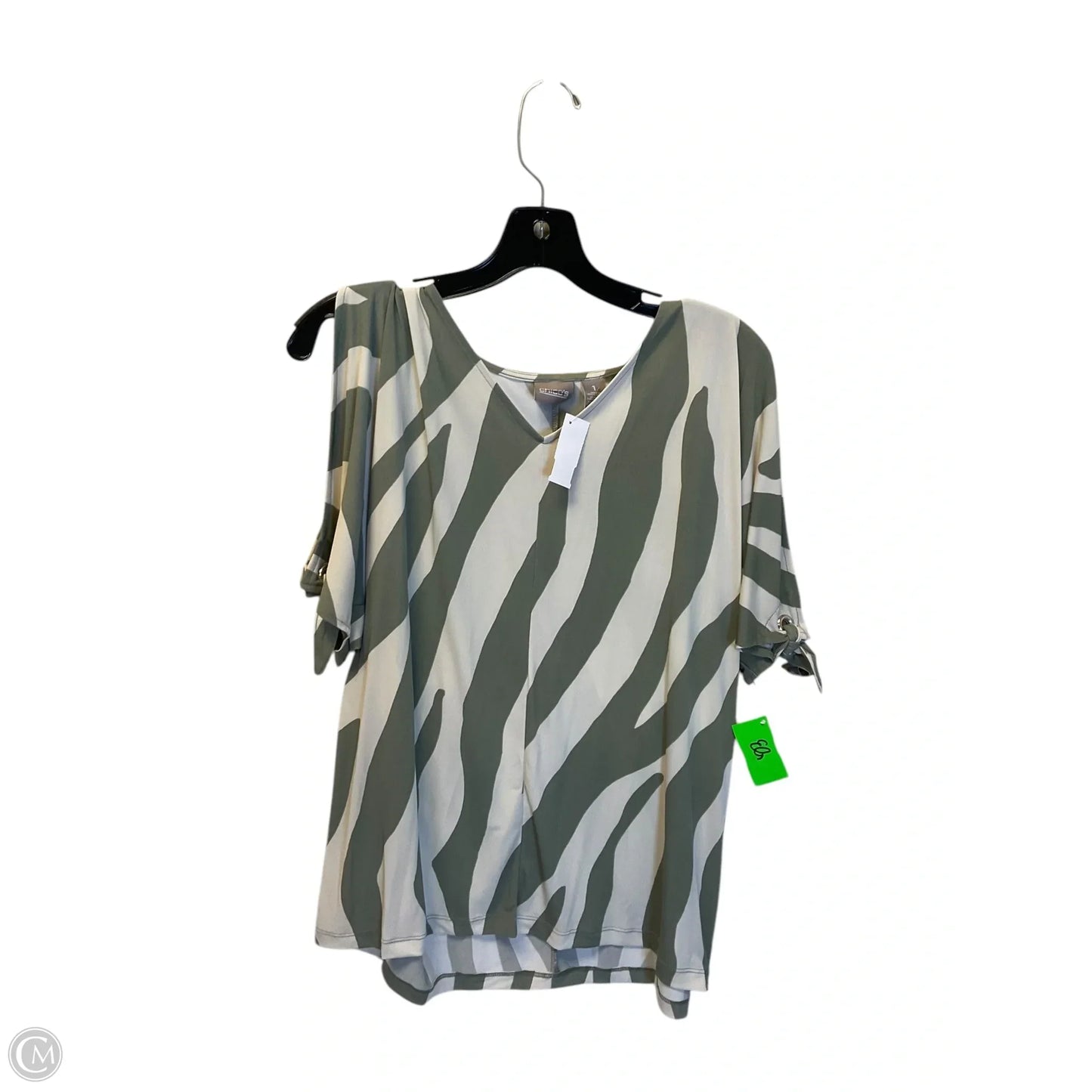 Top Short Sleeve By Chicos In Green, Size: S