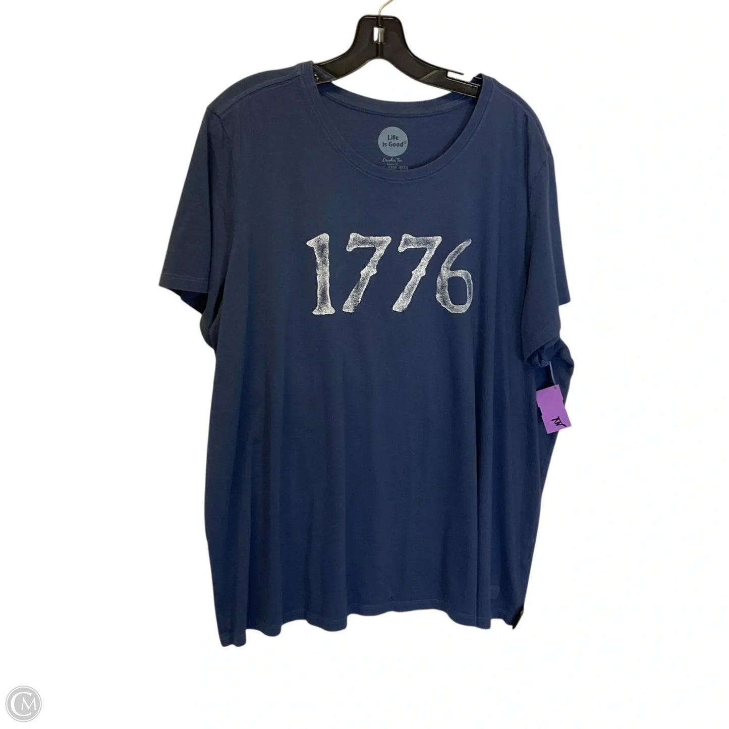 Top Short Sleeve By Life Is Good In Blue, Size: 3x