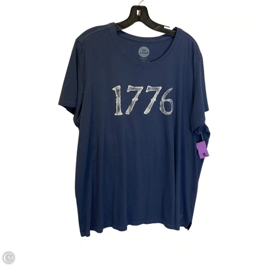 Top Short Sleeve By Life Is Good In Blue, Size: 3x