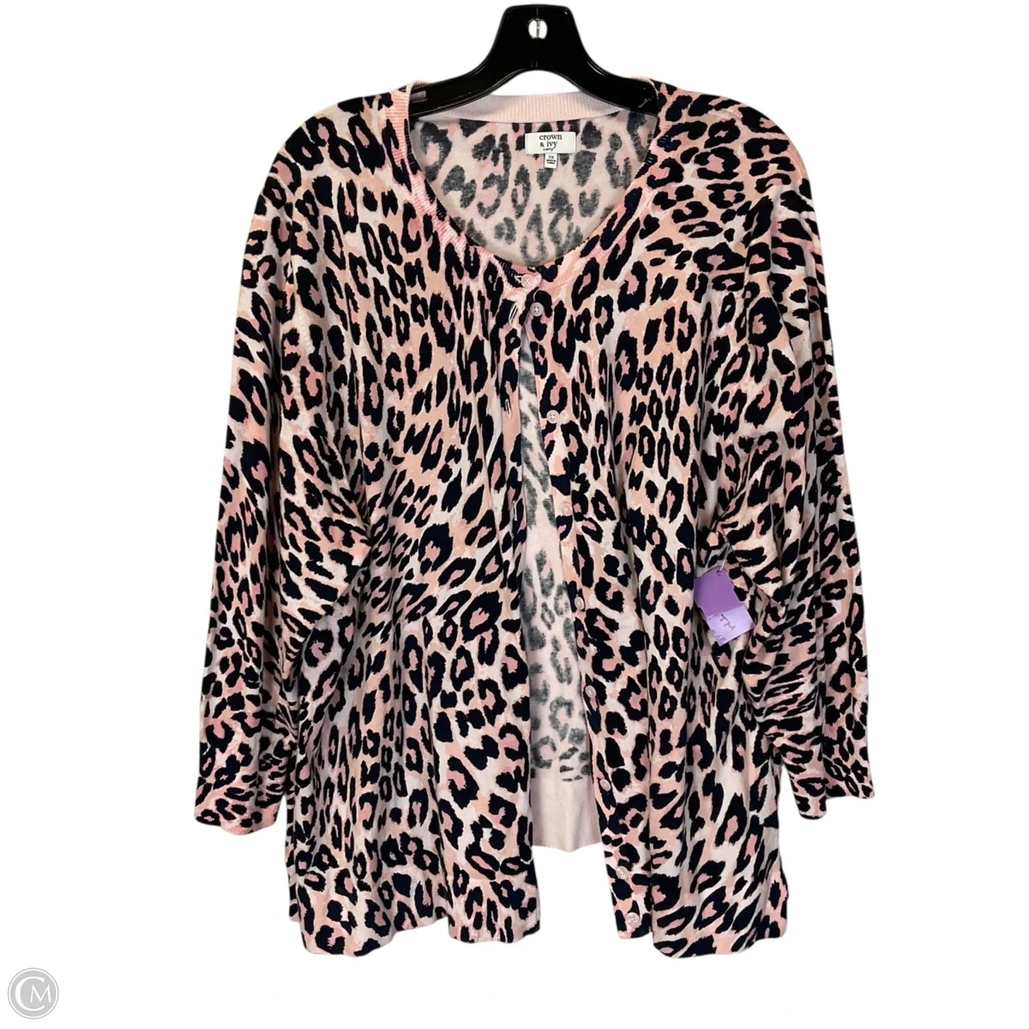 Cardigan By Crown And Ivy In Animal Print, Size: 3x