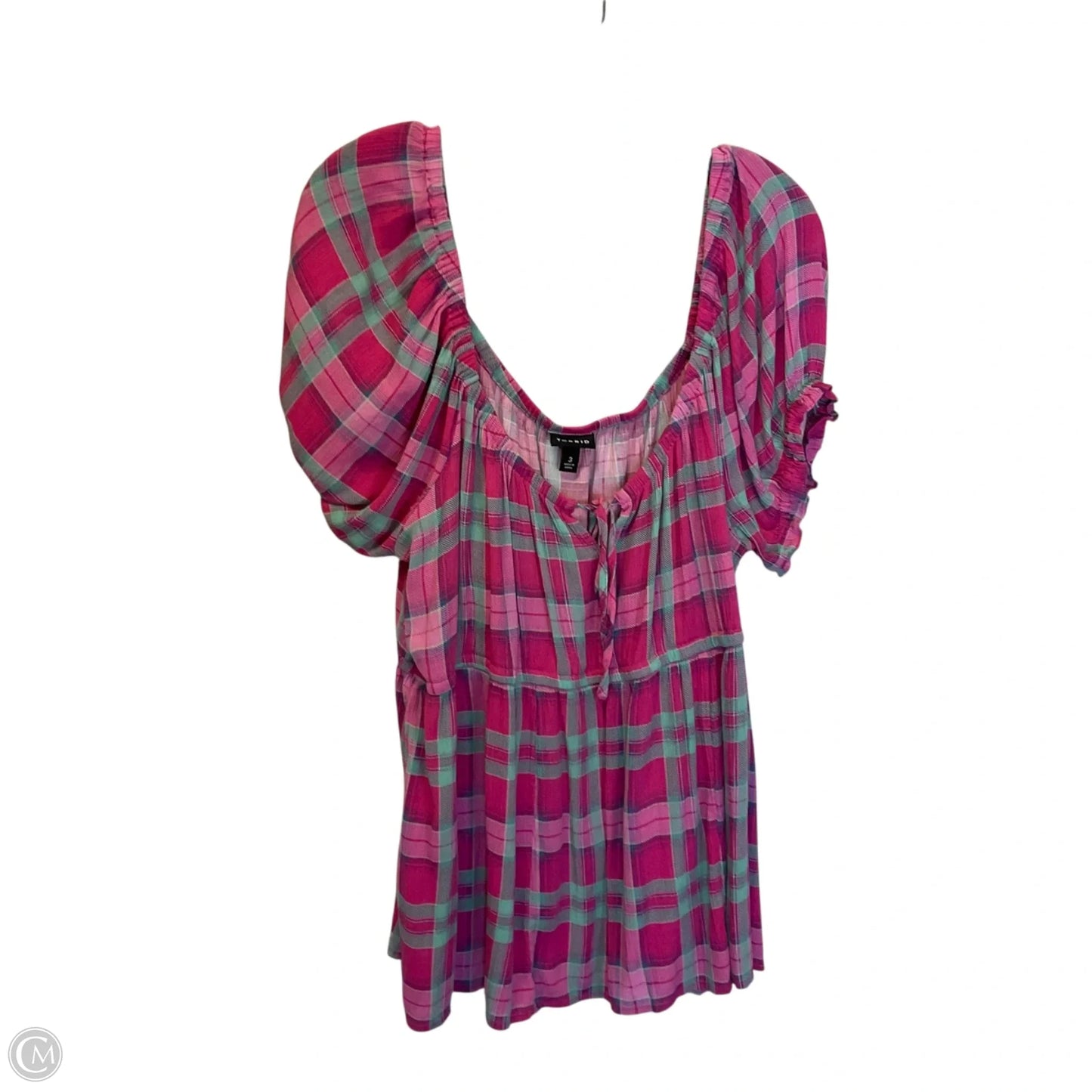 Top Short Sleeve By Torrid In Plaid Pattern, Size: 3x