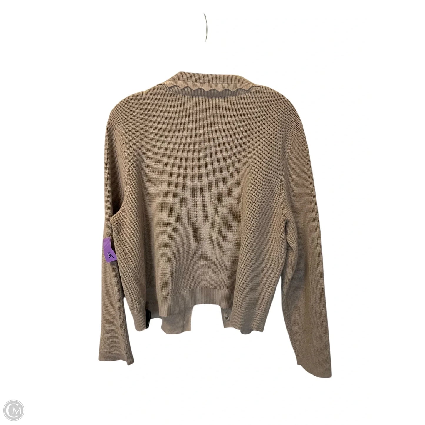 Cardigan By Tahari By Arthur Levine In Tan, Size: Xl