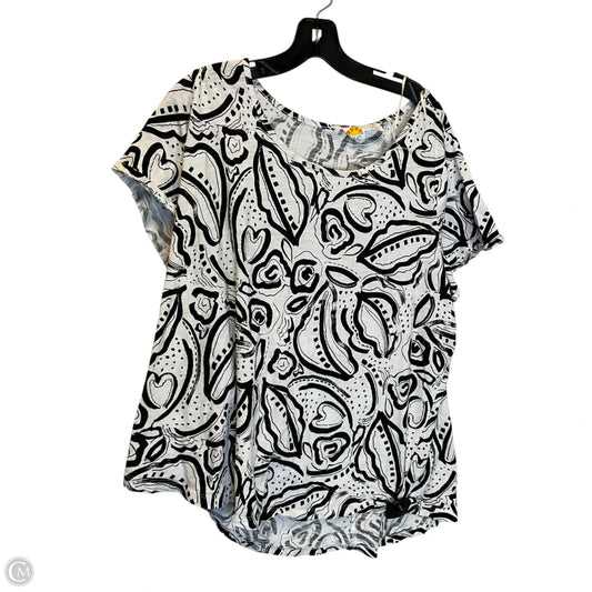 Top Short Sleeve By C And C In Black & White, Size: 2x