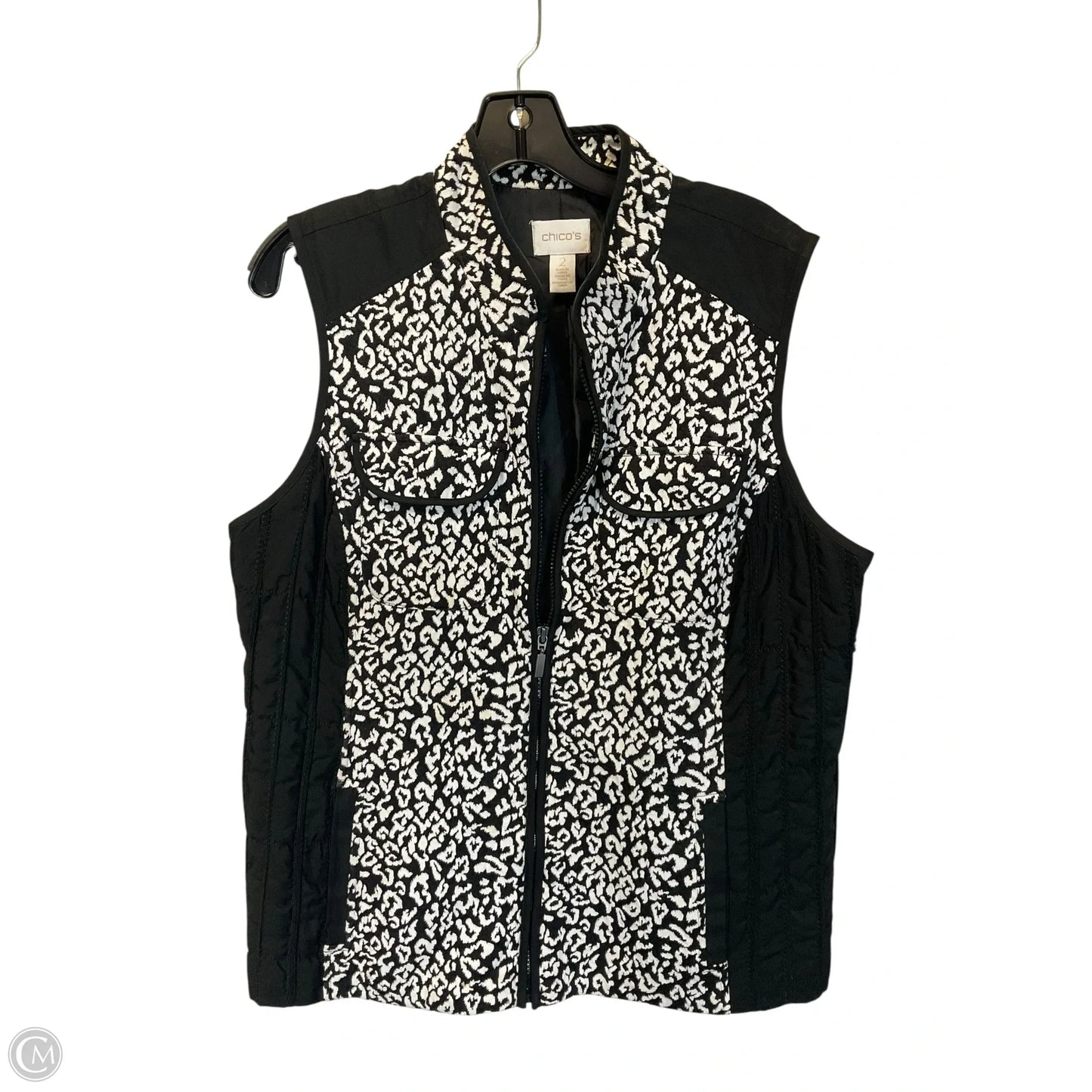 Vest Other By Chicos In Black & Cream, Size: L