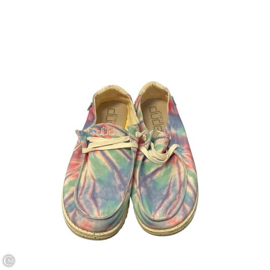 Shoes Flats By Hey Dude In Tie Dye Print, Size: 11