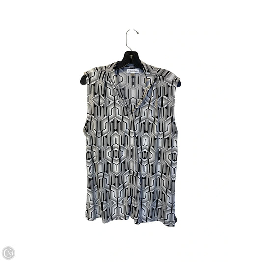 Top Sleeveless By Calvin Klein In Grey, Size: L