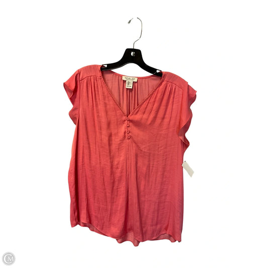 Top Short Sleeve By Rachel Zoe In Pink, Size: L
