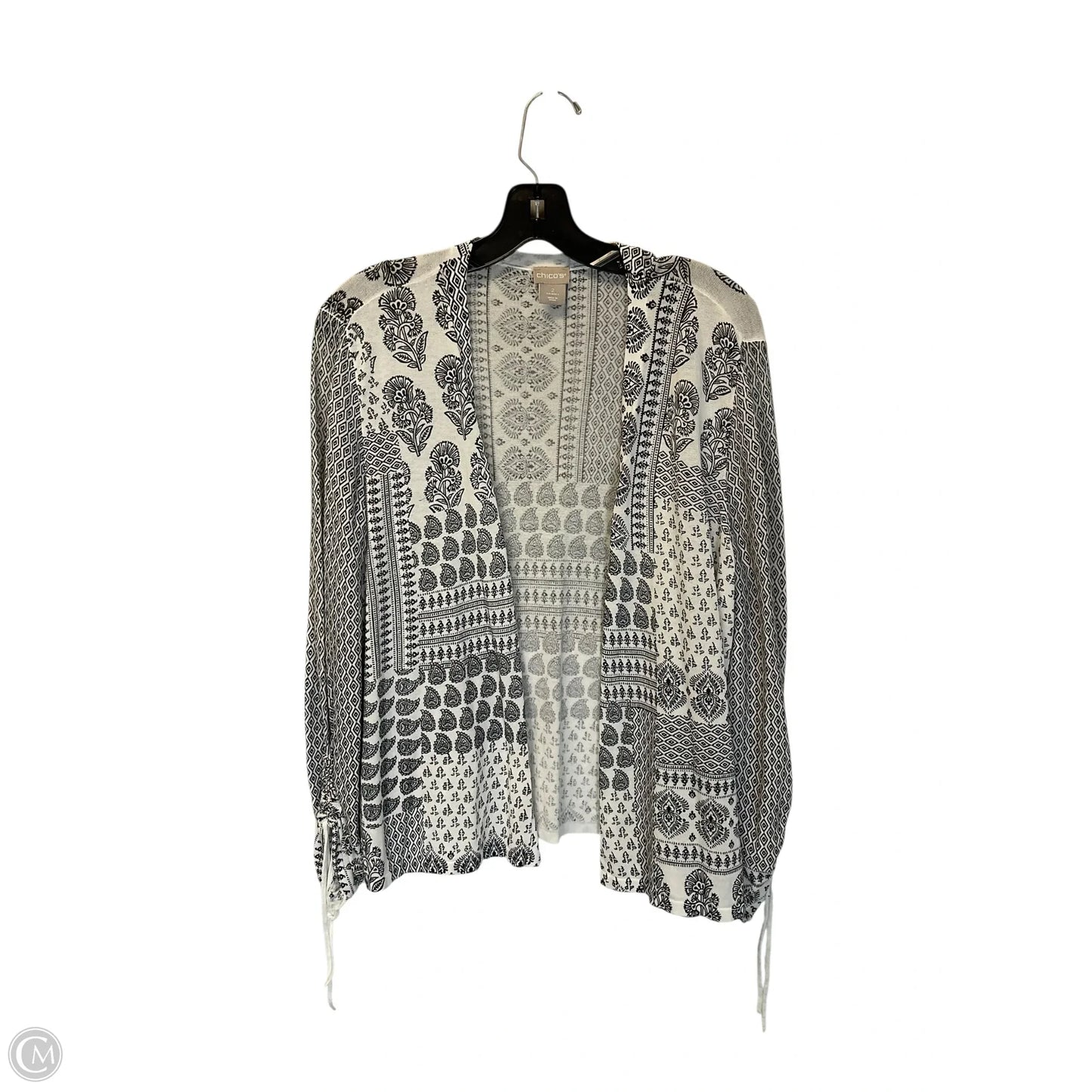 Cardigan By Chicos In Black & White, Size: L
