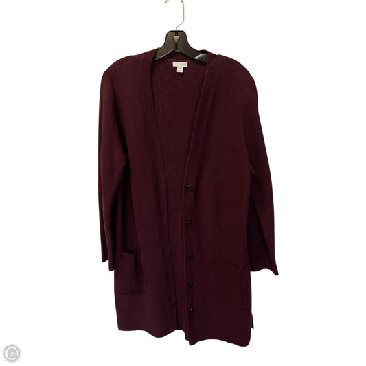 Sweater Cardigan By J. Jill In Red, Size: L