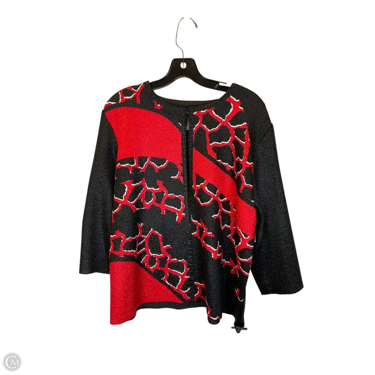 Cardigan By Chicos In Black & Red, Size: M