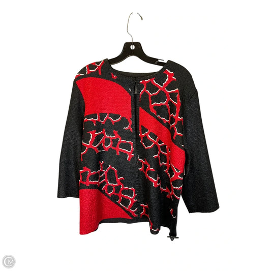 Cardigan By Chicos In Black & Red, Size: M