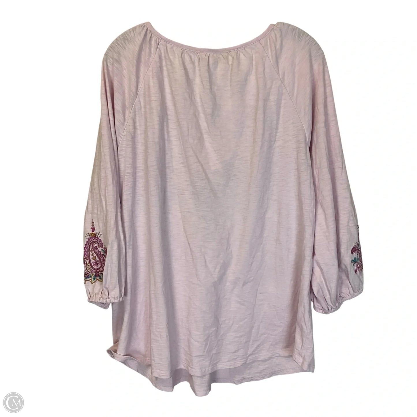 Top Long Sleeve By Chicos In Pink, Size: Xl