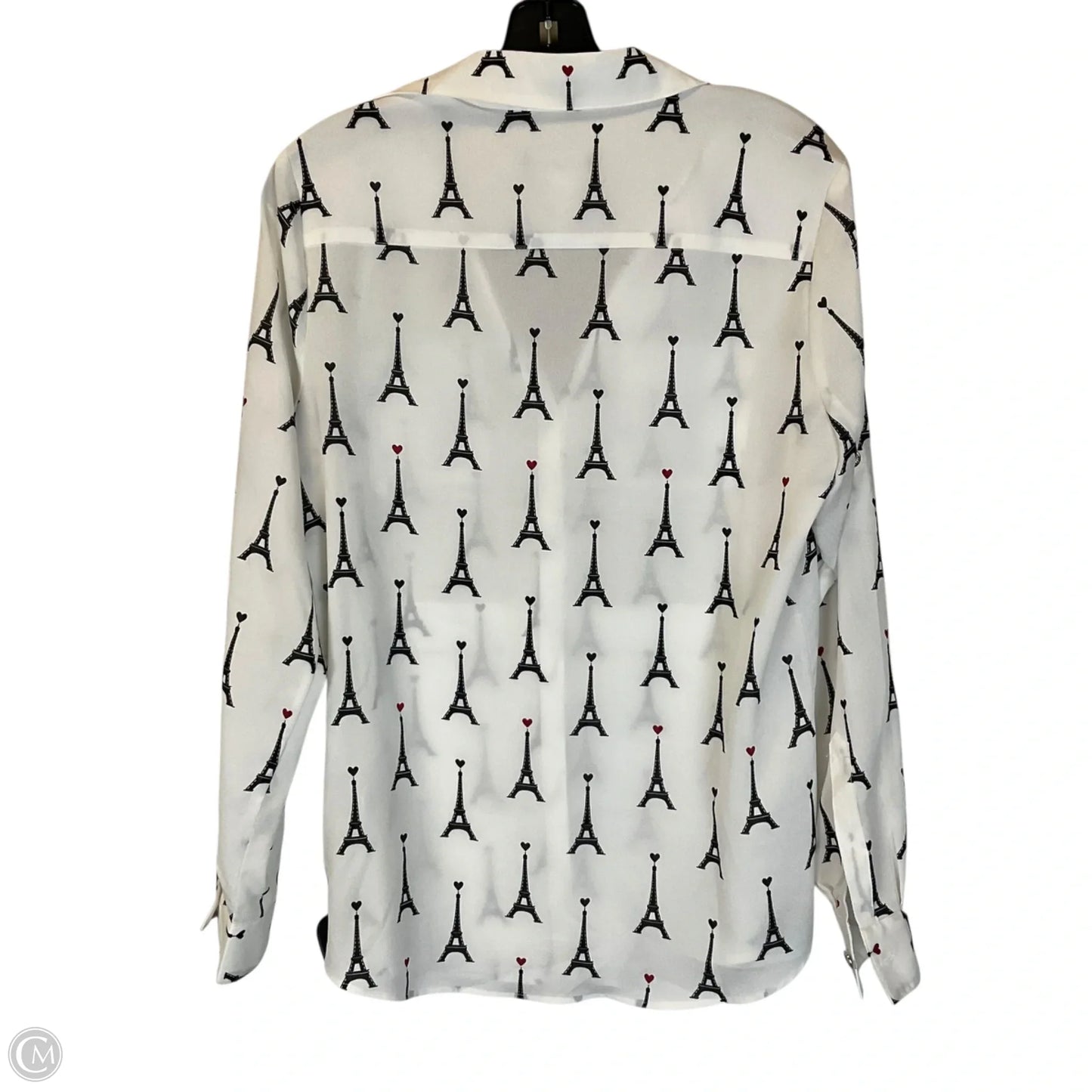 Top Long Sleeve Designer By Karl Lagerfeld In White, Size: M
