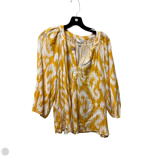 Top Long Sleeve By Crown And Ivy In Yellow, Size: Lp
