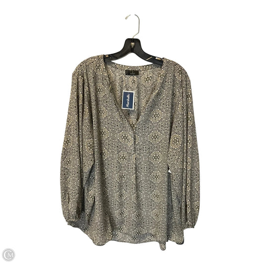Top Long Sleeve By Tahari In Brown, Size: 3x