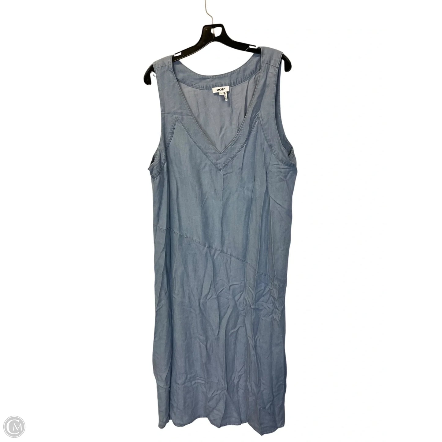 Dress Casual Maxi By Dkny In Blue Denim, Size: Xl