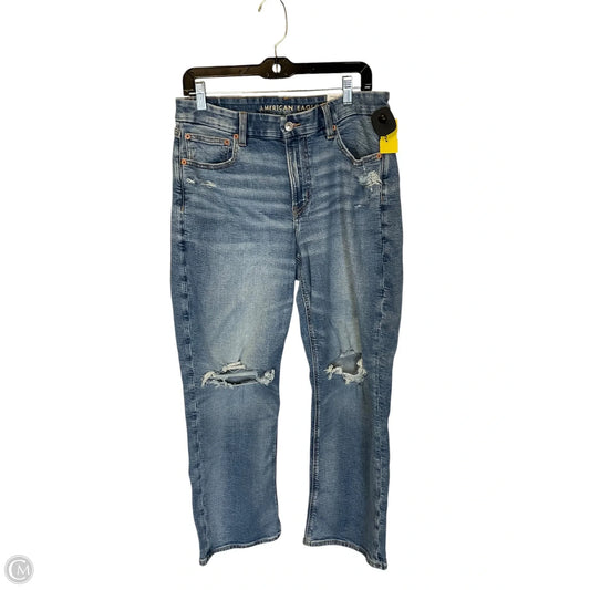 Jeans Straight By American Eagle In Blue Denim, Size: 12