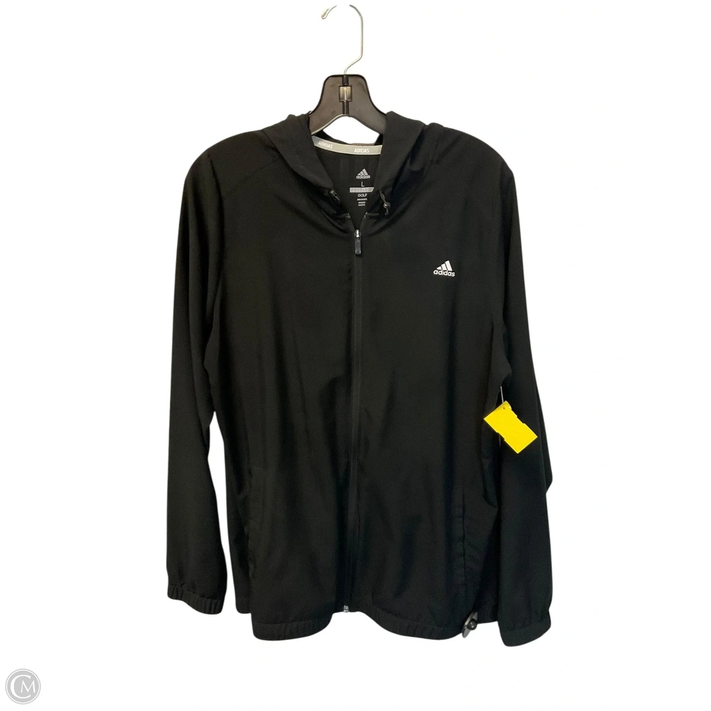 Athletic Jacket By Adidas In Black, Size: L