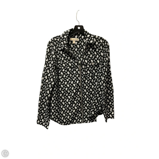 Jacket Shirt By Michael By Michael Kors In Black & White, Size: M