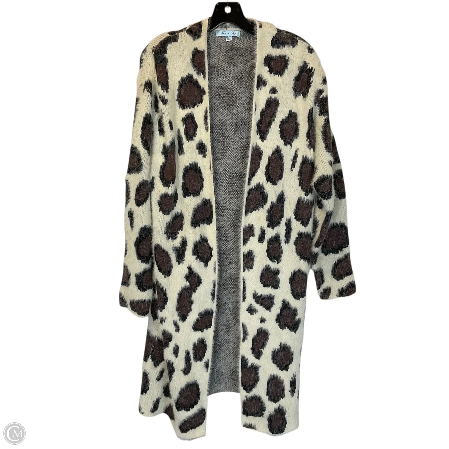 Sweater Cardigan By She + Sky In Animal Print, Size: Osfm
