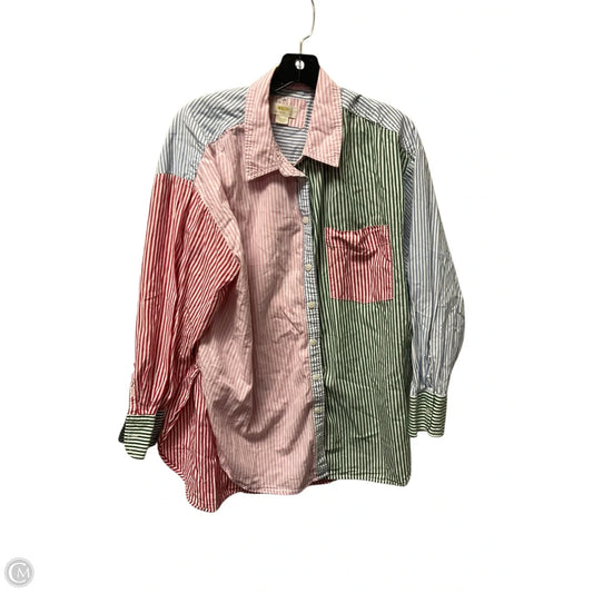 Top Long Sleeve By Maeve In Striped Pattern, Size: L
