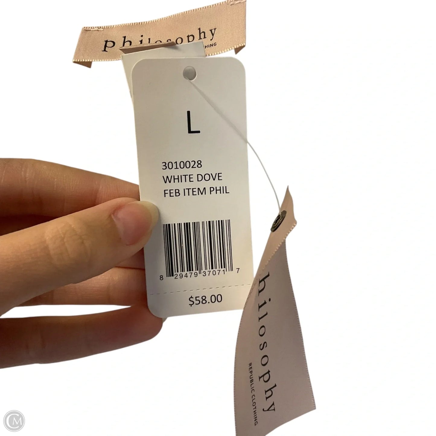 Top Short Sleeve By Philosophy In Cream, Size: L