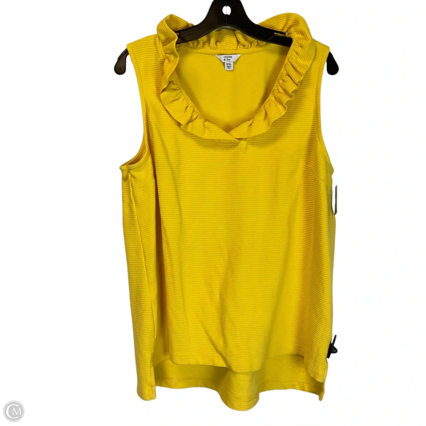 Top Sleeveless By Crown And Ivy In Yellow, Size: Xxl