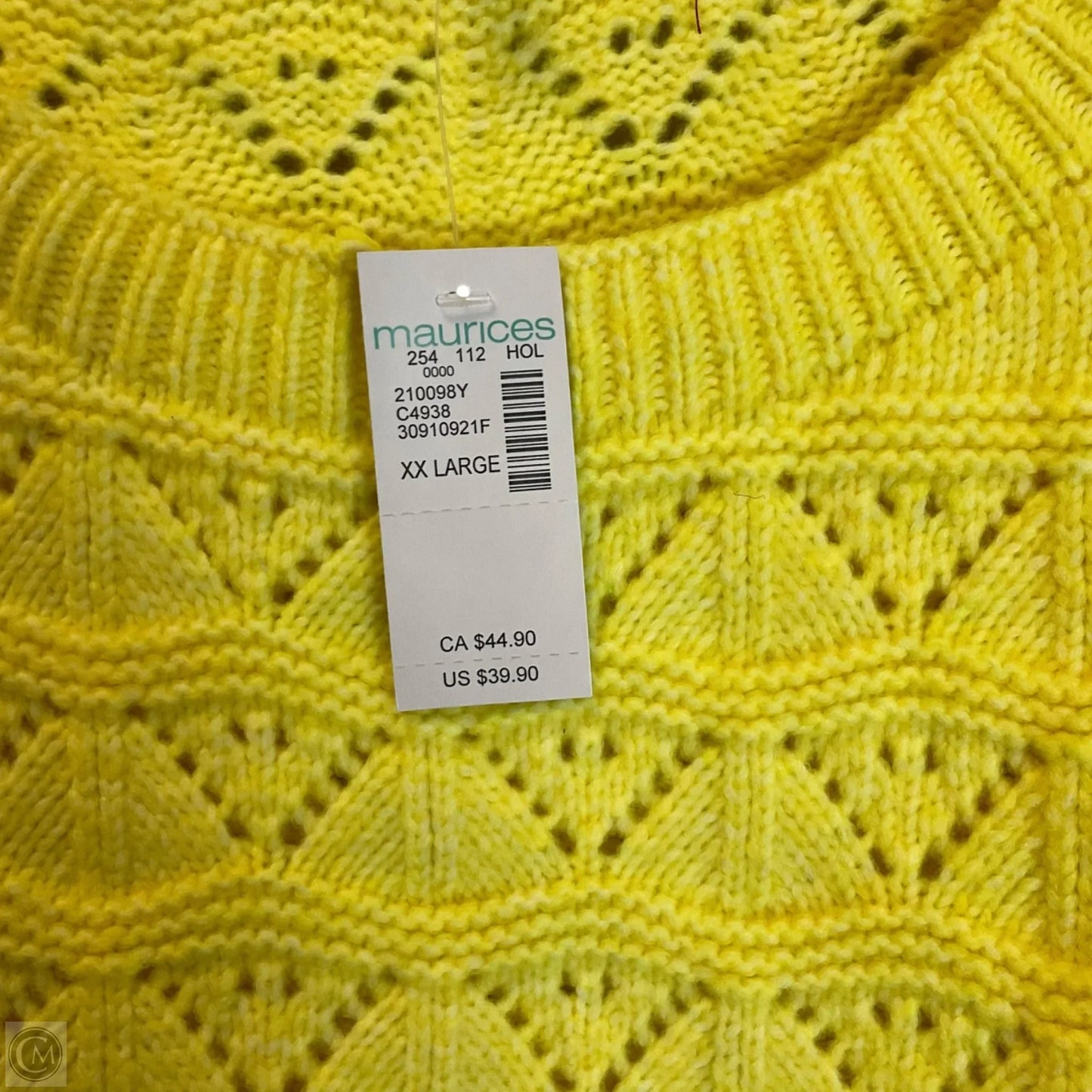 Sweater By Maurices In Yellow, Size: Xxl