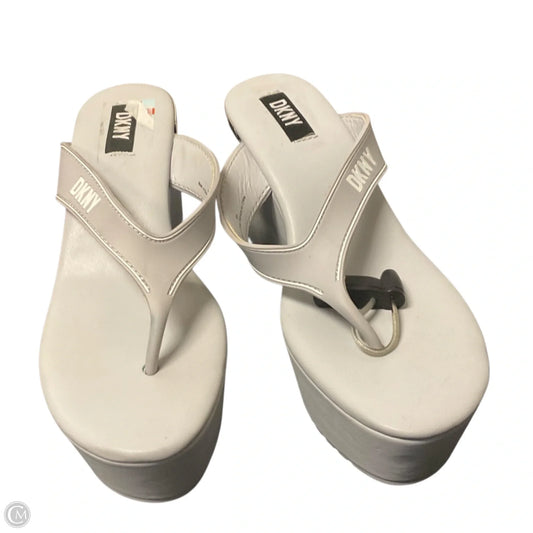 Sandals Heels Platform By Dkny In Blue, Size: 8