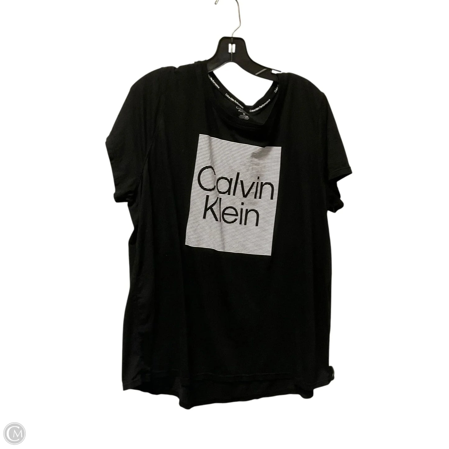Top Short Sleeve Basic By Calvin Klein In Black, Size: 2x