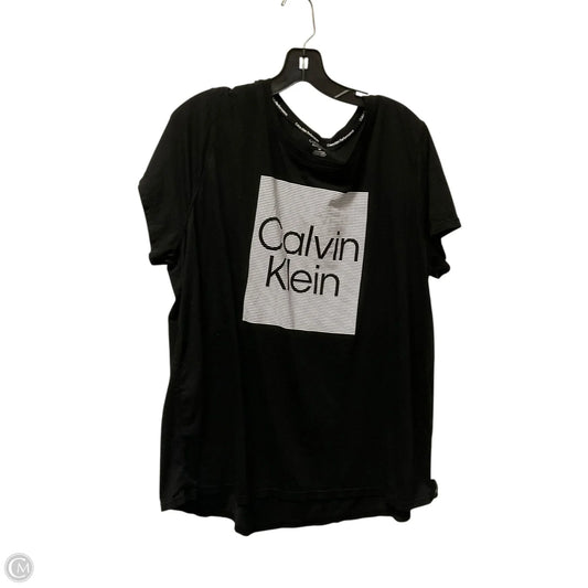 Top Short Sleeve Basic By Calvin Klein In Black, Size: 2x