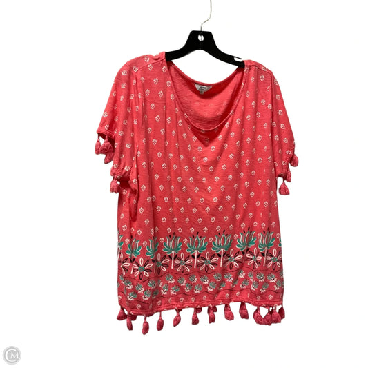 Top Short Sleeve Basic By Crown And Ivy In Pink, Size: Xxl
