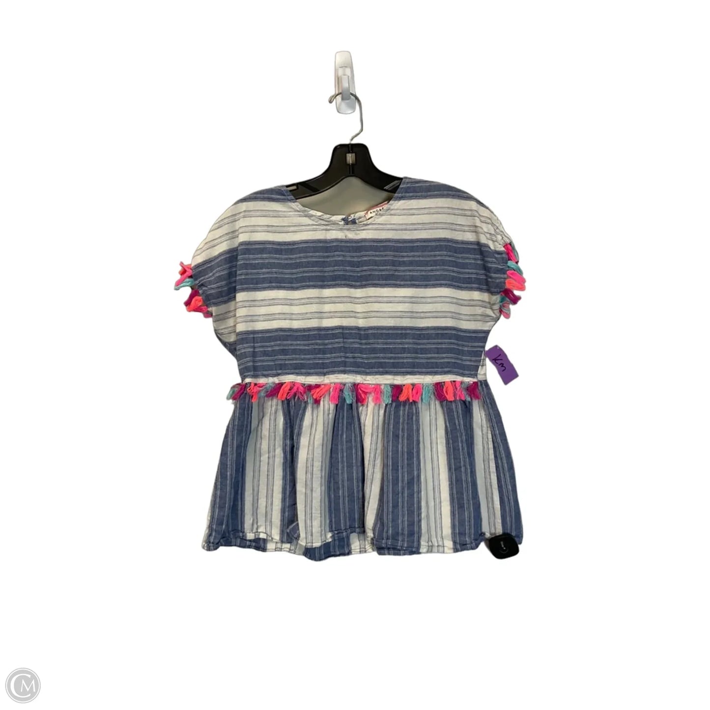 Top Short Sleeve By Andree By Unit In Striped Pattern, Size: S