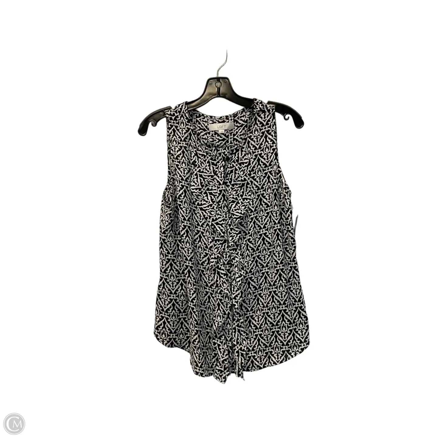 Top Sleeveless By Loft In Black, Size: M