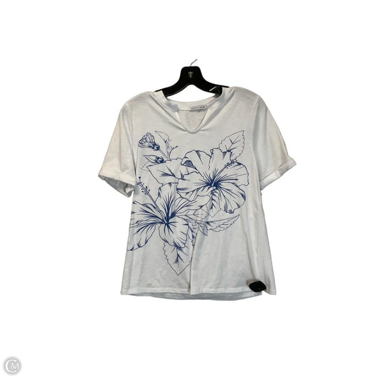 Top Short Sleeve Basic By Notations In White, Size: S