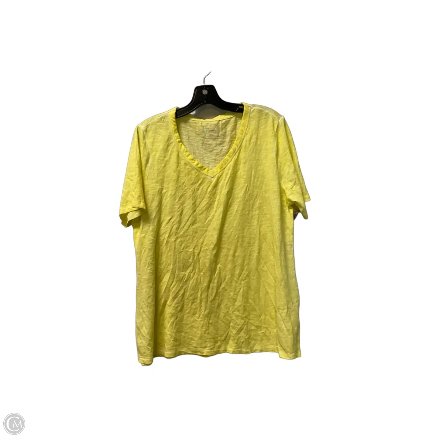 Top Short Sleeve Basic By Chicos In Yellow, Size: M