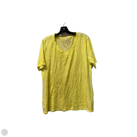 Top Short Sleeve Basic By Chicos In Yellow, Size: M
